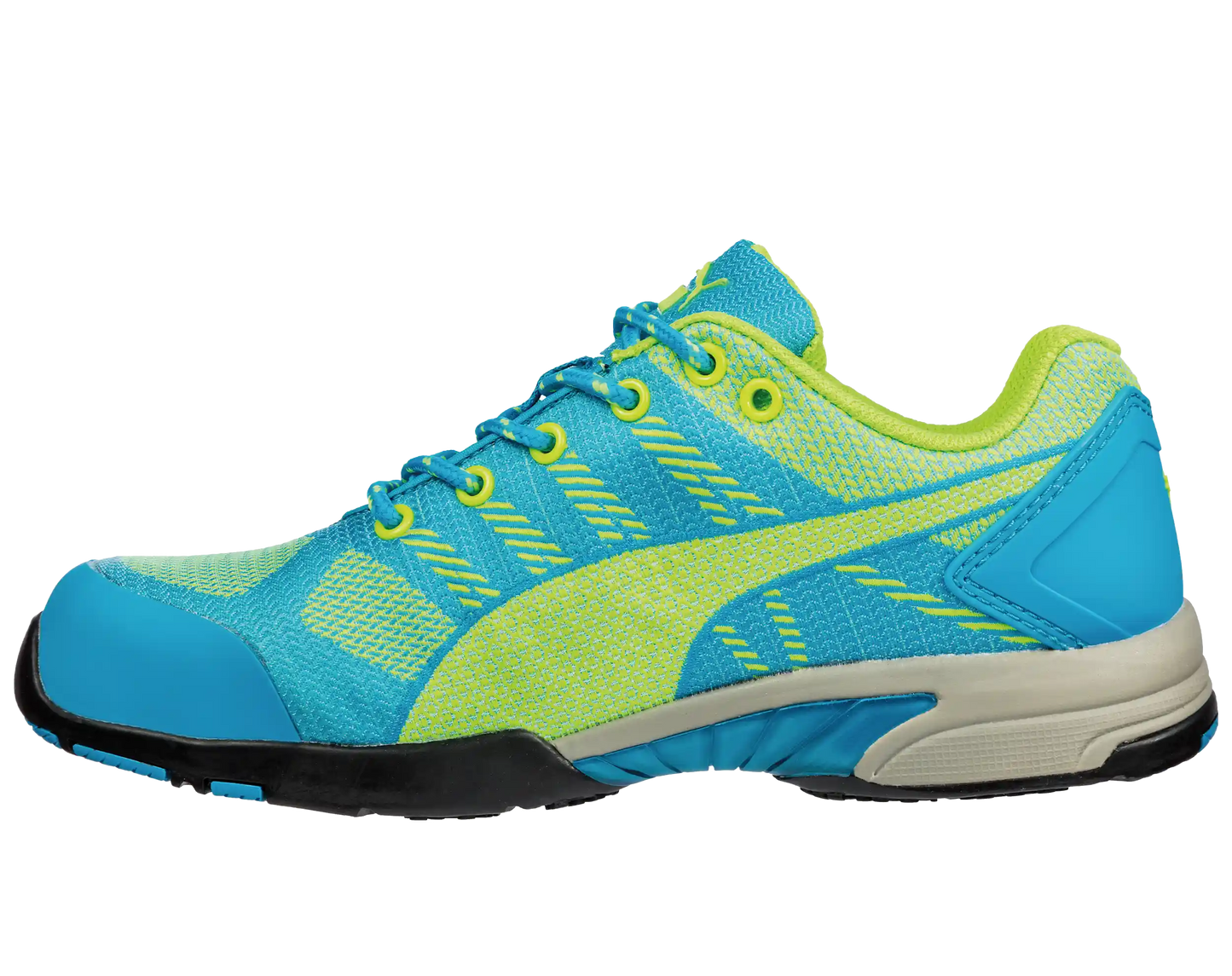 Puma dames werkschoenen Celerity Knit Blue WNS Low S1P HRO SRC 64290 voorkant links