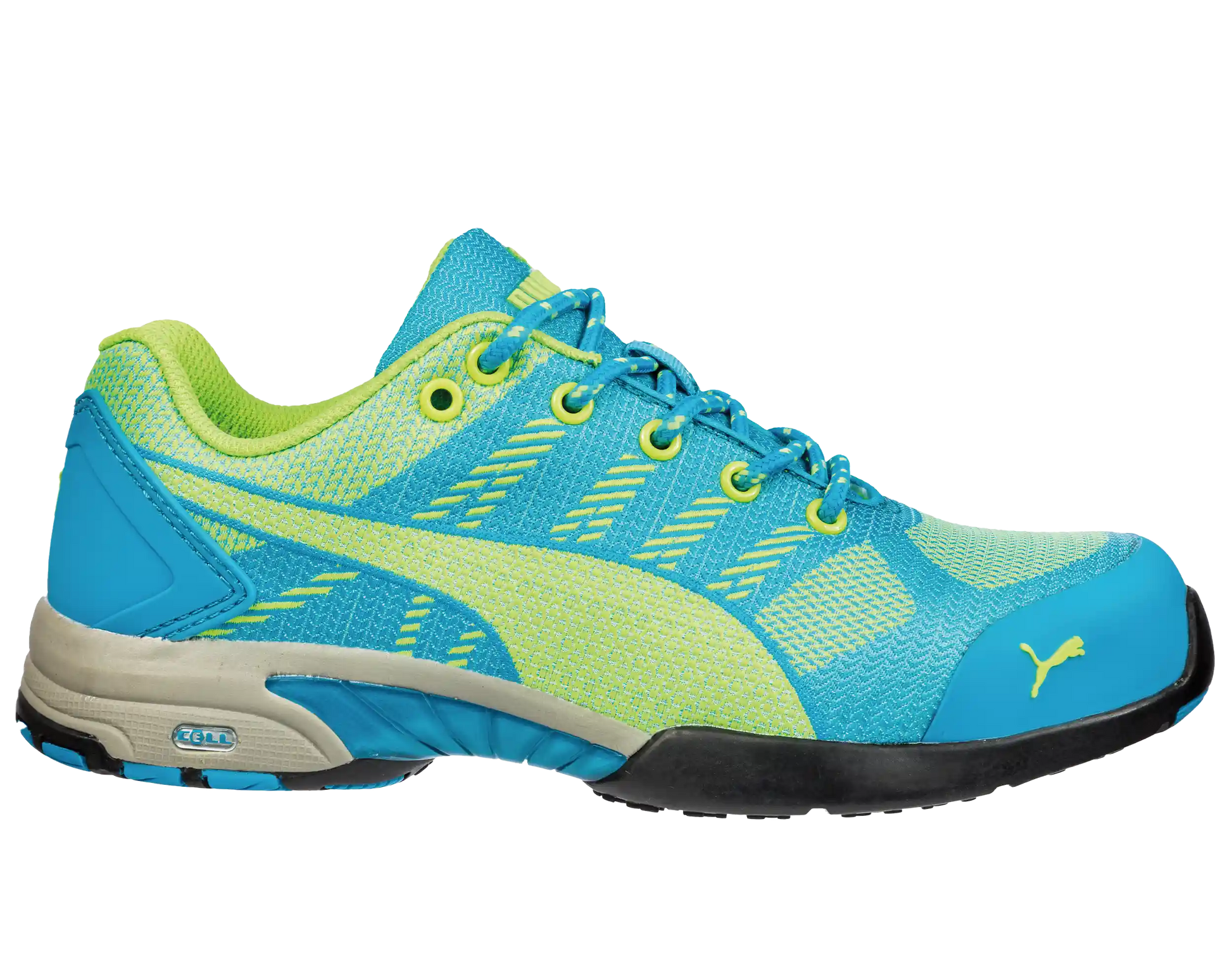 Puma dames werkschoenen Celerity Knit Blue WNS Low S1P HRO SRC 64290 voorkant rechts