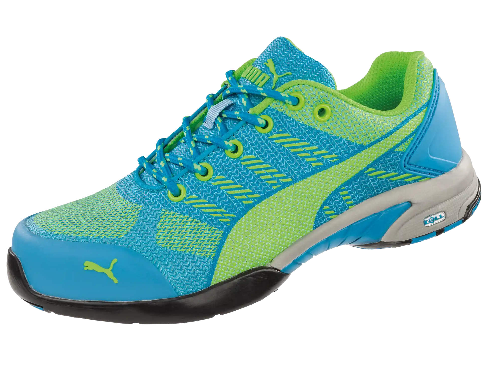 Puma dames werkschoenen Celerity Knit Blue WNS Low S1P HRO SRC 64290 schuin neus