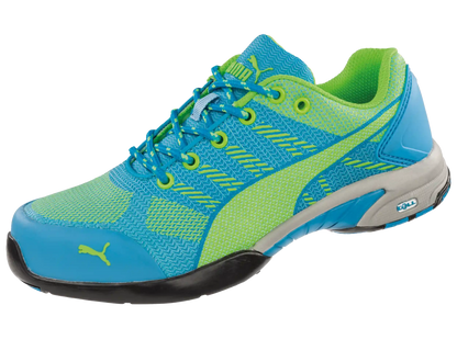 Puma dames werkschoenen Celerity Knit Blue WNS Low S1P HRO SRC 64290 schuin neus