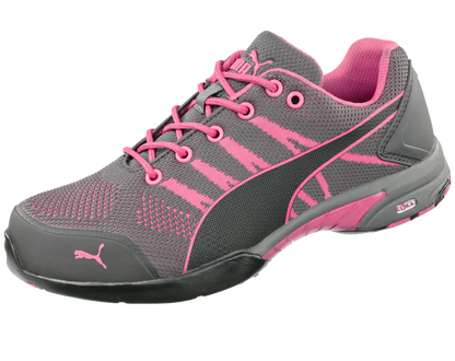 Puma dames werkschoenen Celerity Knit Pink WNS Low S1 HRO SRC 64291 schuin neus