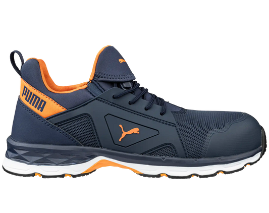 Puma werkschoenen Chase Blue/Orange Low 64378 S1PS ESD HRO SR voorkant rechts