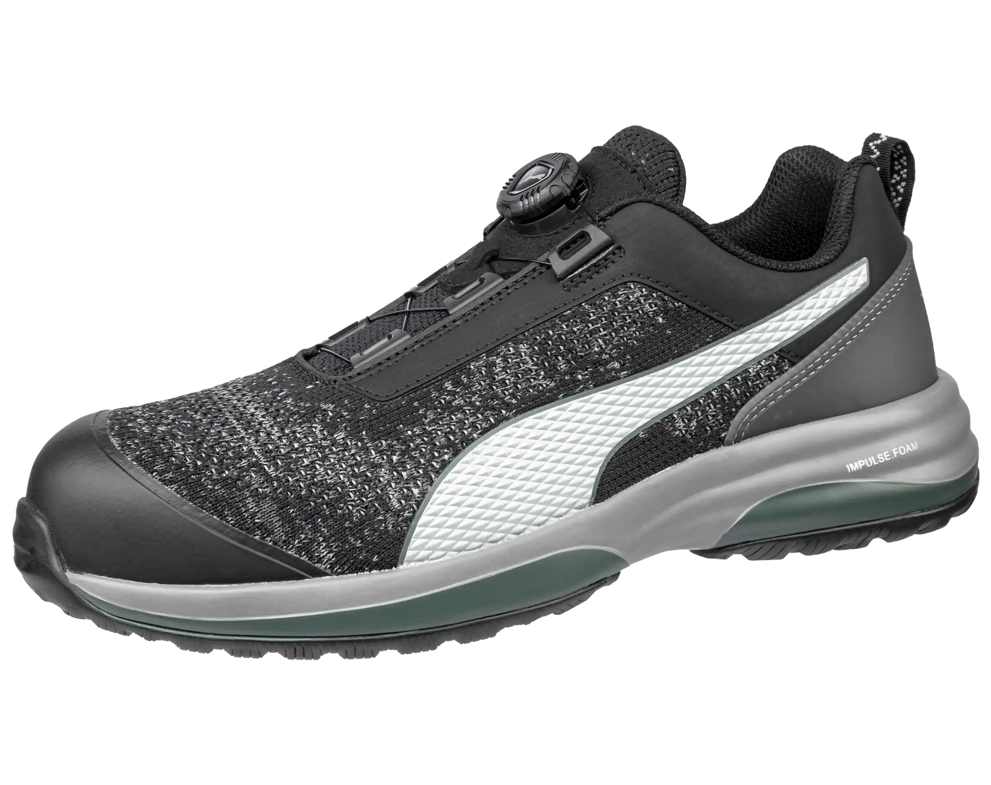 Puma werkschoenen Charge Black Disc Low S1P SRC ESD 64454.1 schuin neus
