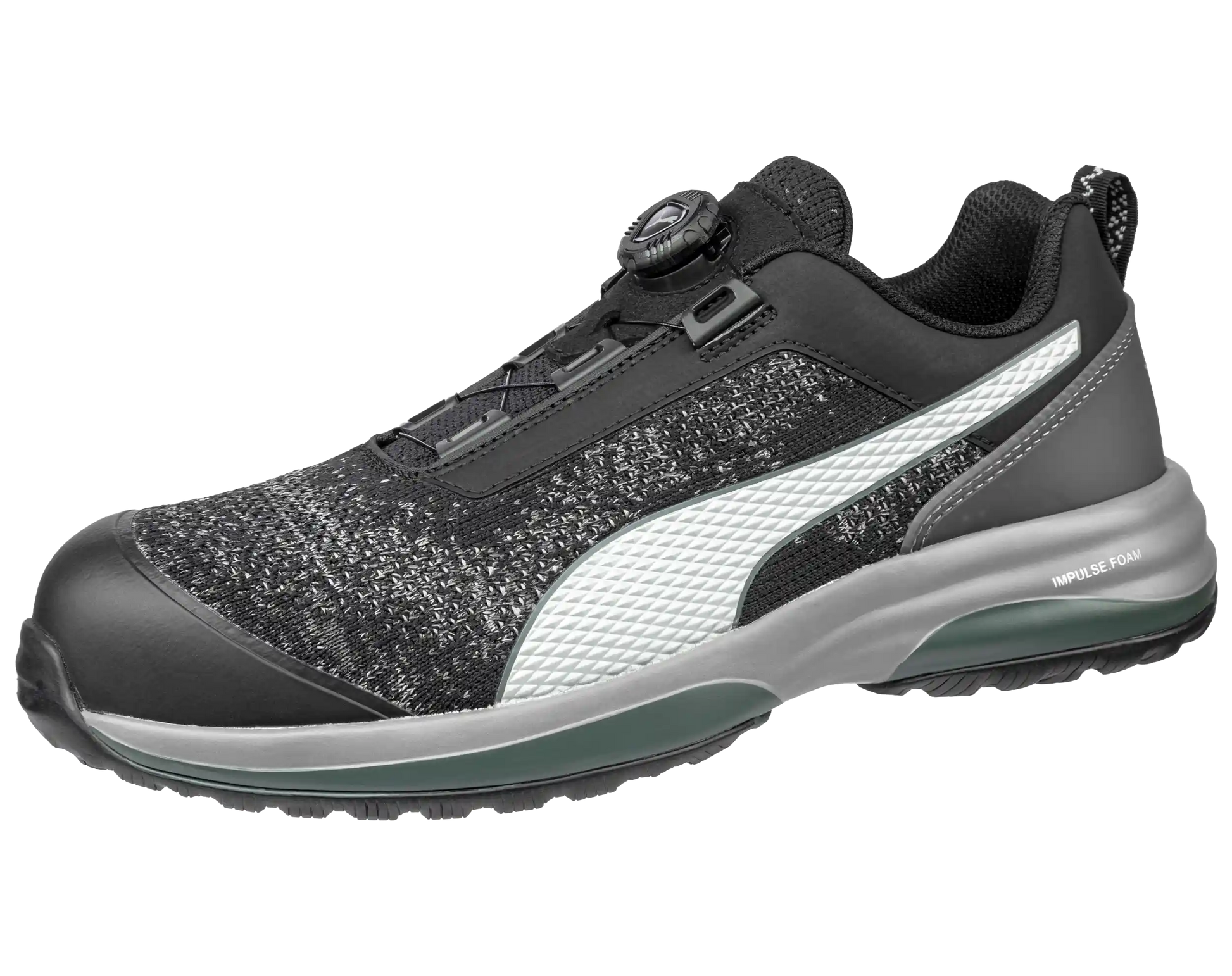 Puma werkschoenen Charge Black Disc Low S1P SRC ESD 64454.1 schuin neus