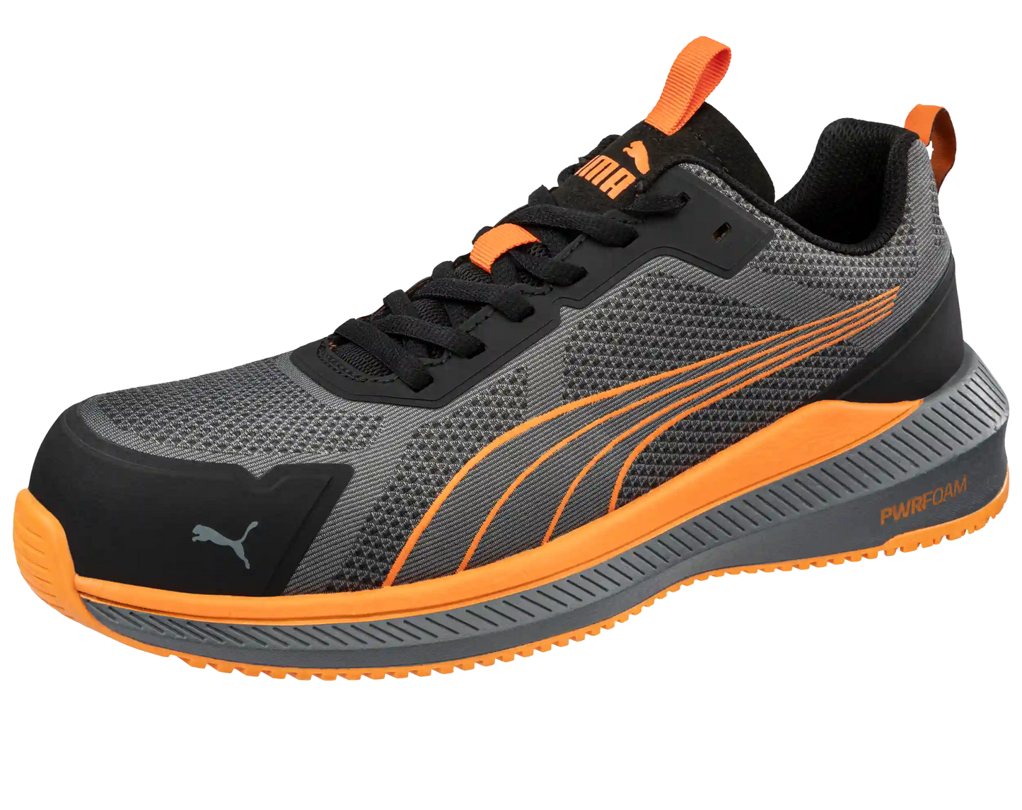 Puma werkschoenen S1PS 64500 Slide grijs/oranje schuin neus
