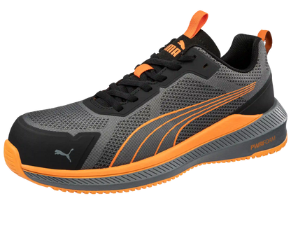 Puma werkschoenen S1PS 64500 Slide grijs/oranje schuin neus